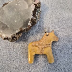 Stoneware Pinata Pendant Essential Oil Diffuser Yellow Horse Pendant